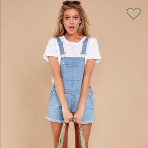 Red dress boutique  “Light Denim Overalls”